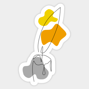 Abstract candle light line art Sticker